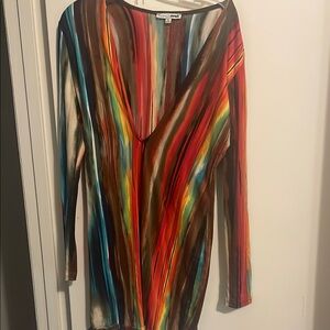 Colorful Striped Long Sleeve Dress